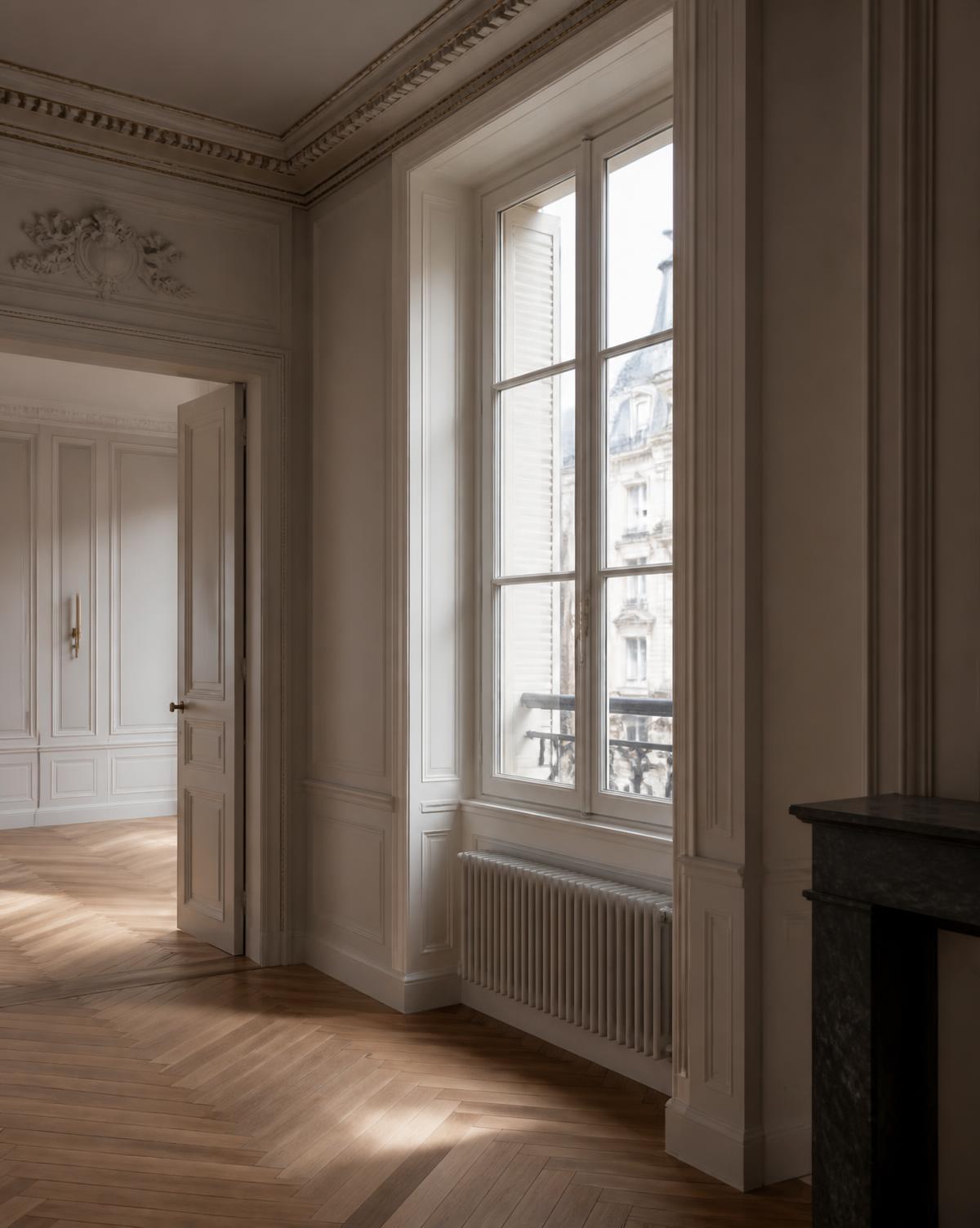 Intérieur restauré d'un appartement ancien à Strasbourg